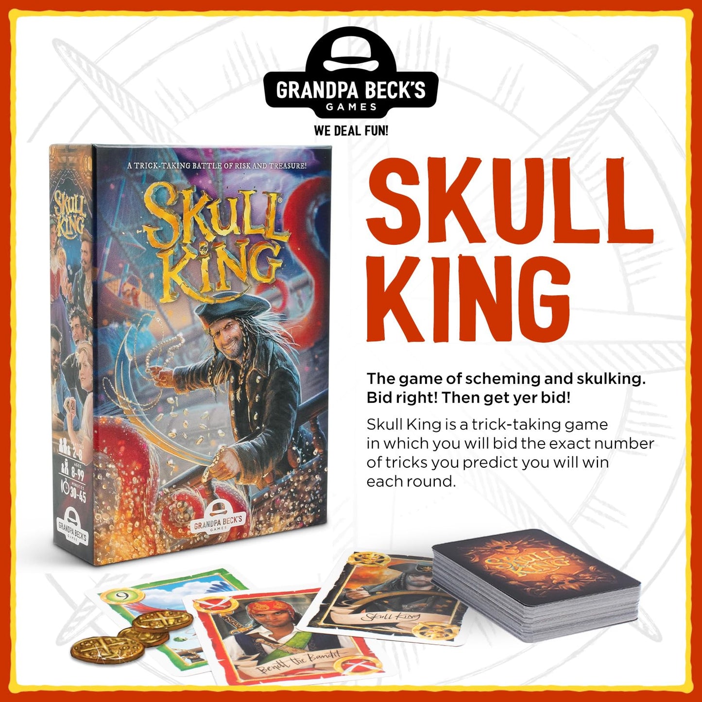 Grandpa Beck's Games Skull King - The Ultimate Pirate Trick Taking Card Game | Strategy Game for Friends, Family, Game Night | from The Creators