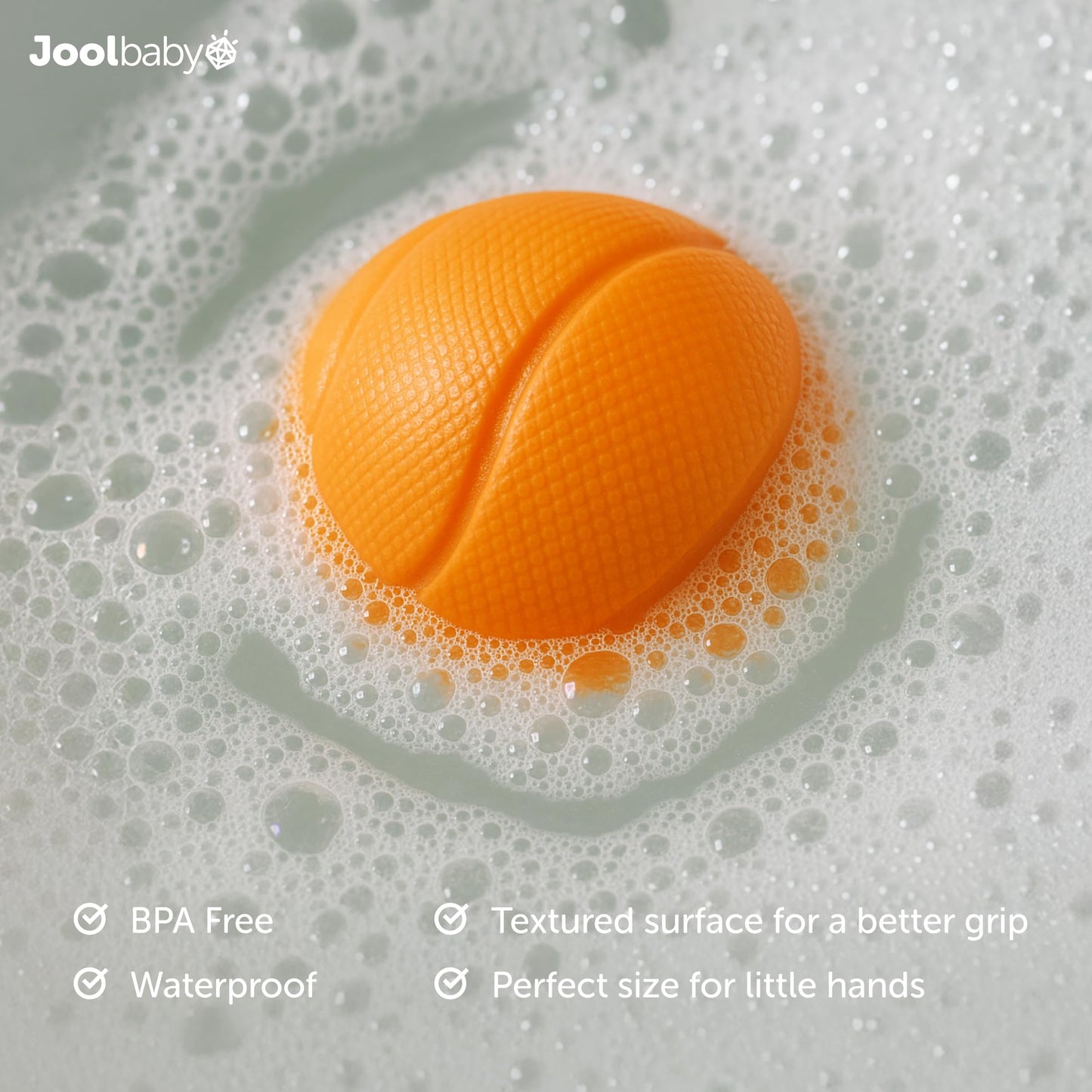 Jool Baby Bath Basketball Hoop for Toddlers, Kids Bathtub Toy - Includes Basketball Net w/ Suction Cups, 2 Basketballs