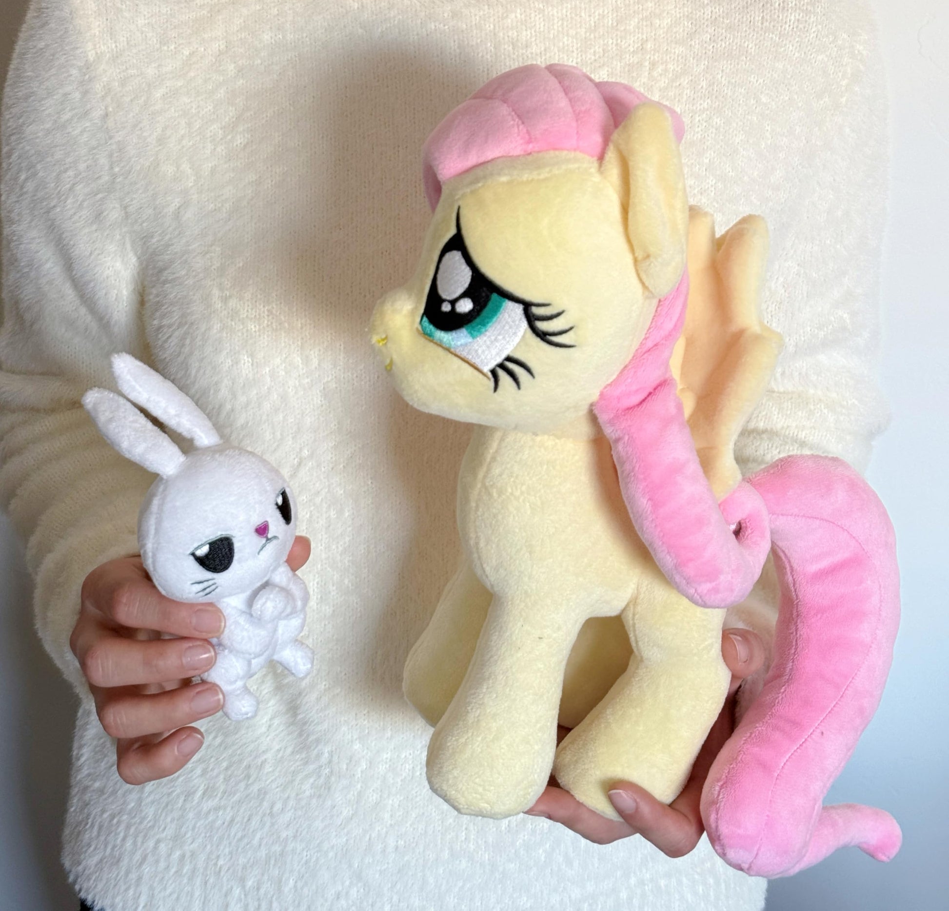 My Little Pony - Fluttershy with Angel Bunny Deluxe Plush Toy - Officially Licensed Product, Soft and Cuddly Collectible for Fans and Collectors