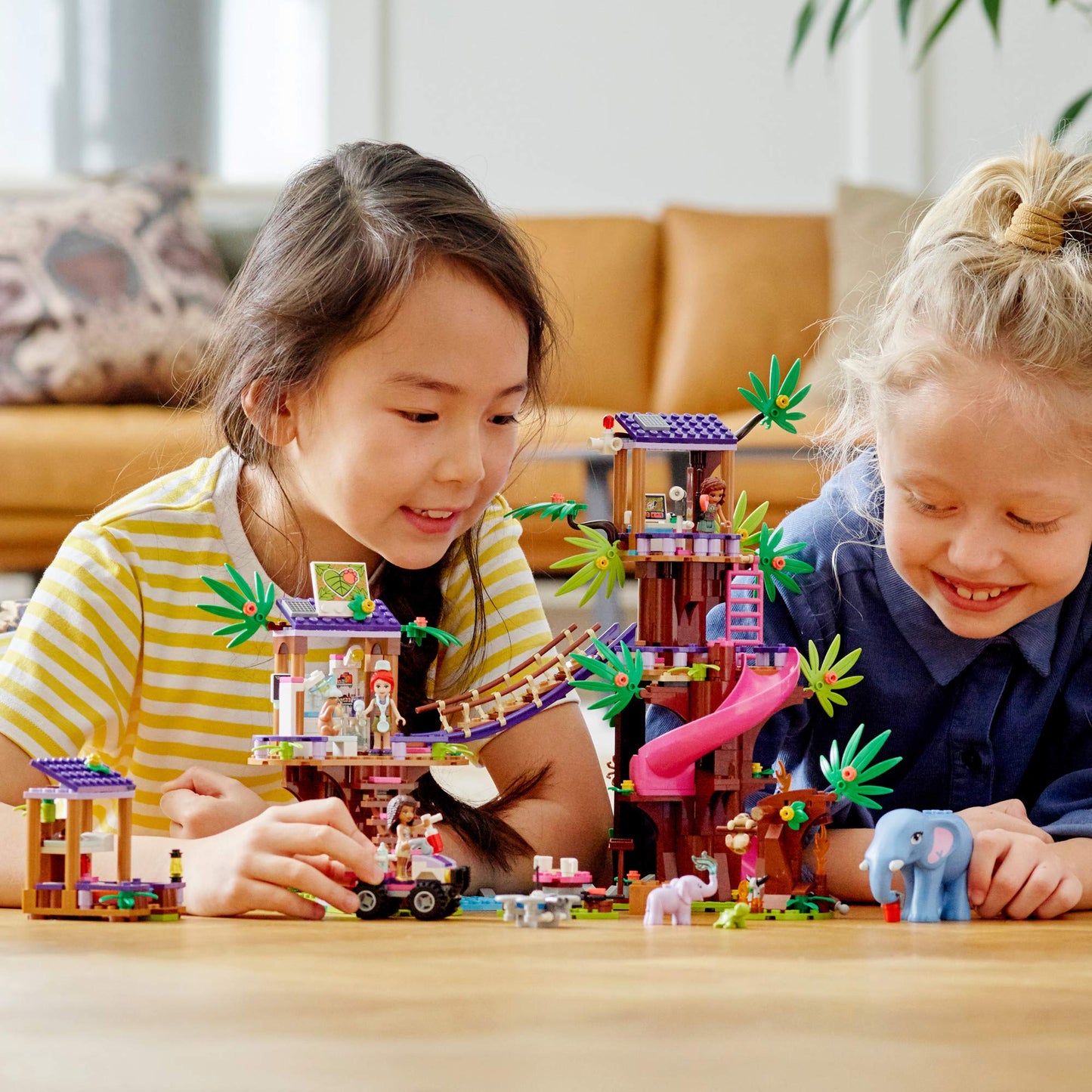 LEGO Friends Jungle Rescue Base 41424 Building Toy for Kids, Animal Rescue Kit That Includes a Jungle Tree House and 2 Elephant Figures for Adventure