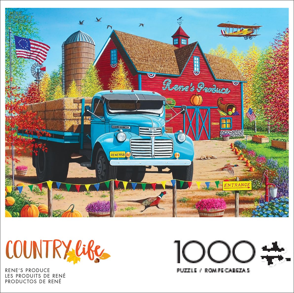 Buffalo Games - Rene's Produce - Mike Bennet - Country Life -1000 Piece Jigsaw Puzzle - Colorful, Fall Puzzles for Adults - Precision-Cut Pieces