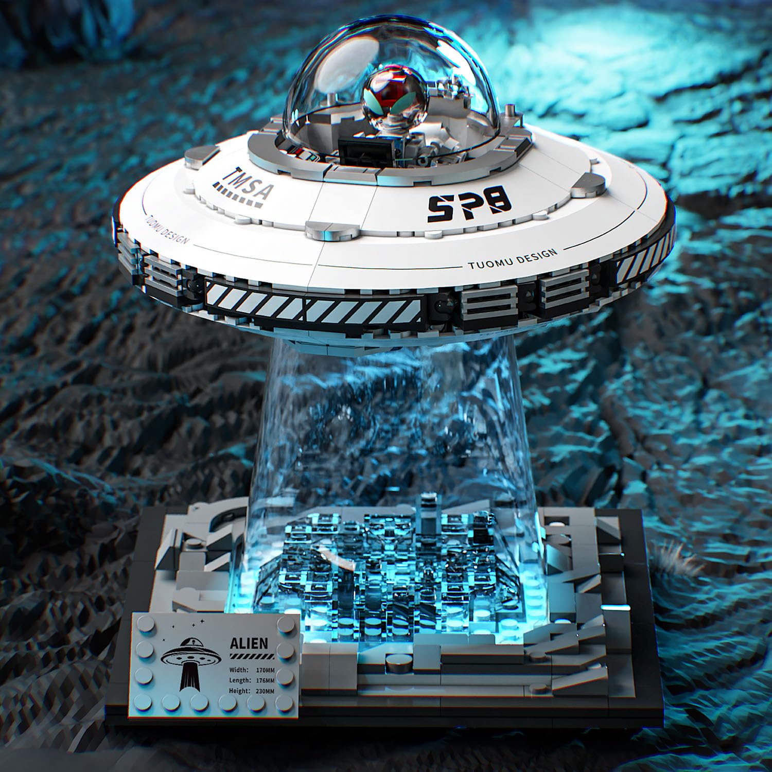UNCLE BRICK Space UFO Spaceship Building Sets, Galaxy Interstellar Spaceship Sets,Collection Creative Star Spaceship Building Kit for Animation