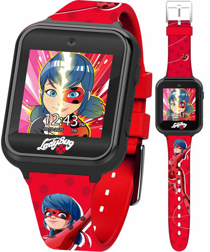 Miraculous Kids Interactive Smartwatch - Touchscreen Watch 10 Changeable Faces, Step Counter, Games, Selfie Cam, Alarm & Timer, Durable Silicone