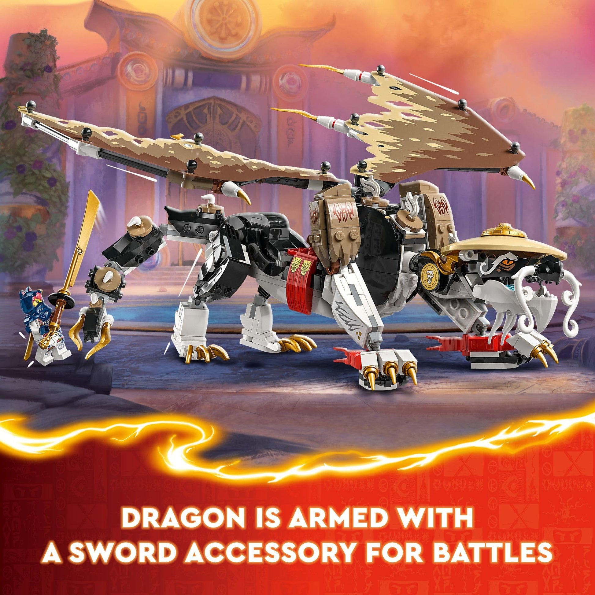 LEGO NINJAGO Egalt The Master Dragon Action Figure, Hero Toy Battle Set with 5 Ninja Minifigures for Group or Independent Play, Dragon Toy Gift Idea
