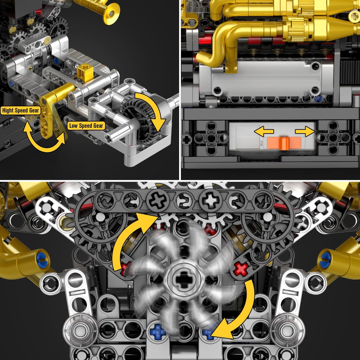 Mould King 10224 V12 Engine Model Kit - Build Your Own Cars Combustion Battery/Motor Blocks Sets, STEM Construction Kit for Teens/Adults, Educational
