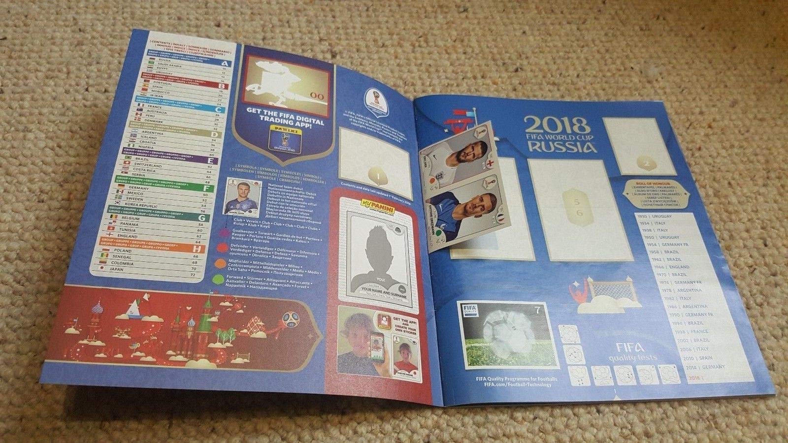 Panini FIFA World Cup 2018 Collectible Stickers Scrapbook