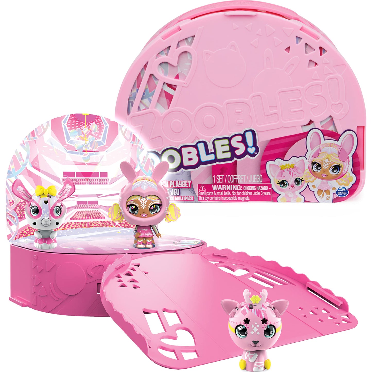 Zoobles, Dance Studio Multipack Playset and Storage Case with 3 Exclusive Transforming Collectible Figures, Kids Toys for Girls Aged 5 and Above