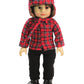 American Fashion World Black and Red Plaid Outfit for 18-Inch Dolls | Premium Quality & Trendy Design | Dolls Clothes for Popular Brands