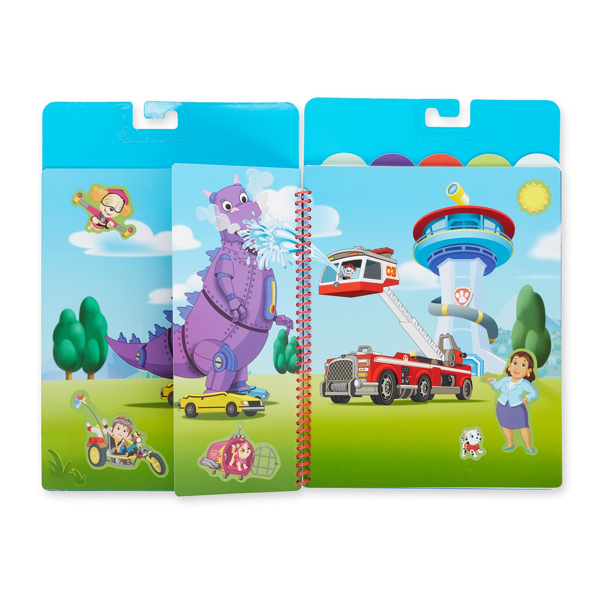Melissa & Doug PAW Patrol Restickable Stickers Flip-Flap Pad 3-Pack - Classic Missions, Adventure Bay, Ultimate Rescue