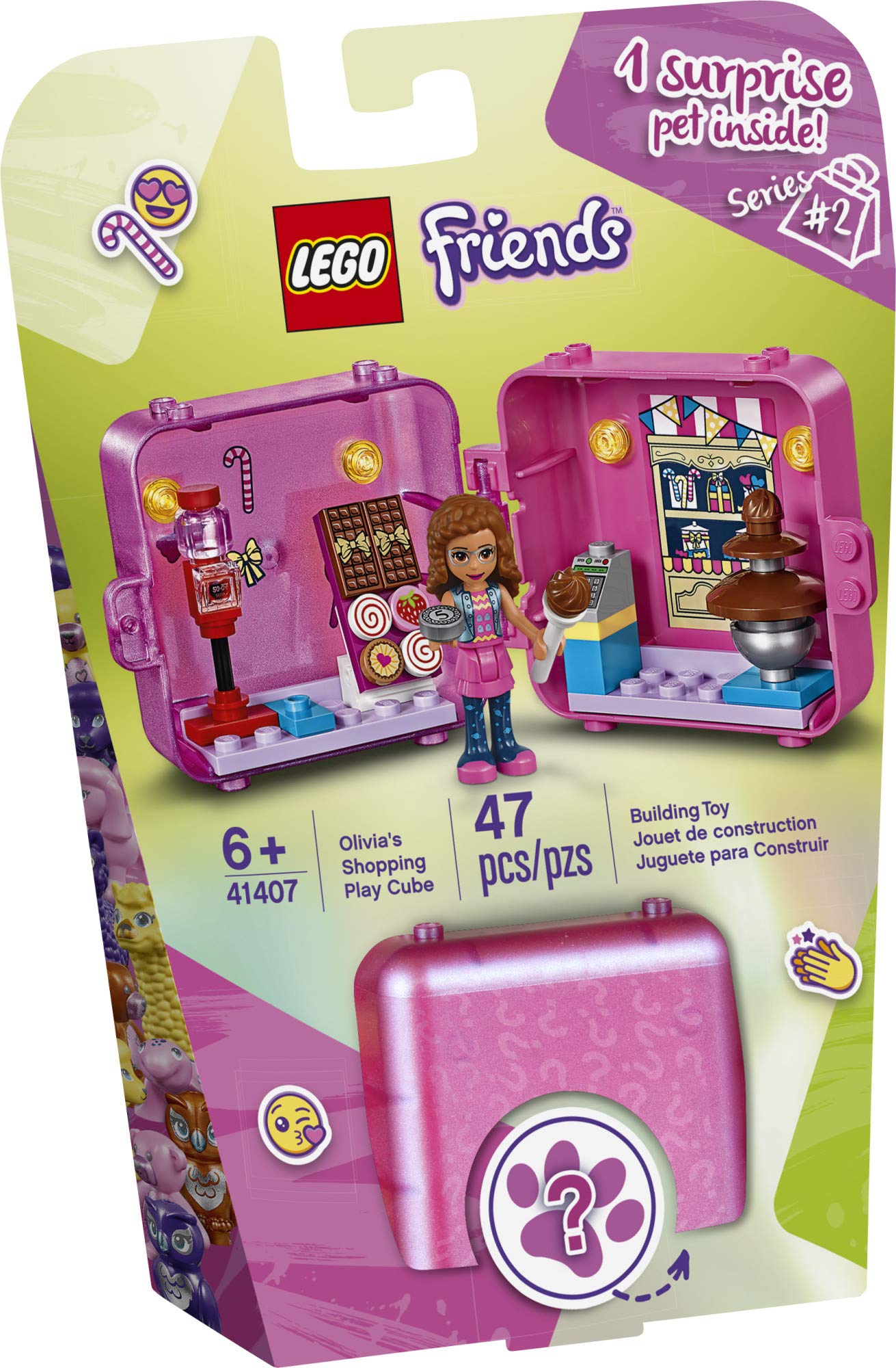 LEGO Friends Olivia’s Shopping Play Cube 41407 Building Kit, Candy Store Fun Toy That Includes Candy Store Mini-Doll, New 2020 (47 Pieces)