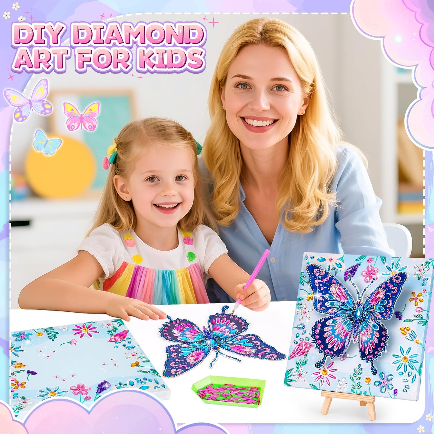 Arts and Crafts for Kids Age 8-12, Diamond Art Kit for Kids, Gifts for 6 7 8 9 10 Year Old Girls, Birthday Presents Toys for Girl Teen, Fun Activities