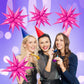 FUNTOOB Hot Pink Balloons Star Balloons Metallic Star Foil Balloons Hot Pink Star Cone Balloons Starburst Balloon Spike Balloons for Birthday