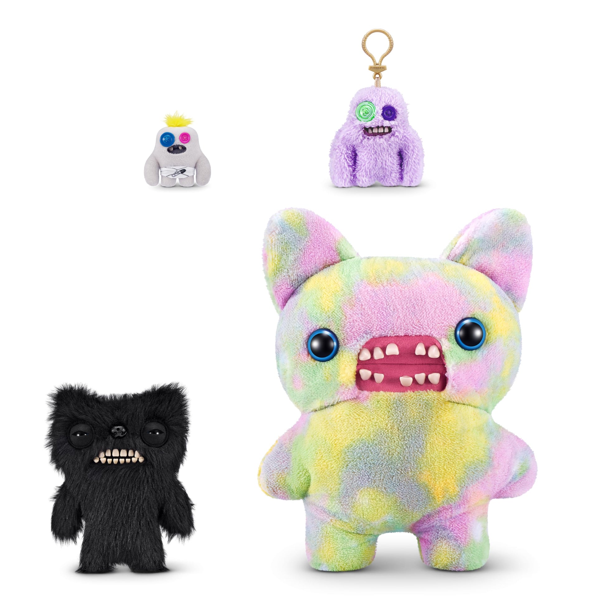 Fuggler Fart Face 9-inch Assortment Series 1 (Munch Munch - Black Long) by ZURU, Funny Ugly Monster Plush Toy