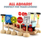 Attatoy Kids Wooden Street Signs Playset (14-Piece Set), Wood Traffic Signs Perfect for Car & Train Set