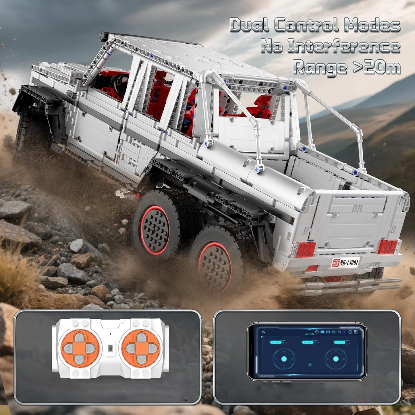 Mould King 13061 G700 Pickup Offroad Building Sets Model, MOC Building Kits to Build with Motor/APP Remote Control, Gift for Adult/Teens Age 14+