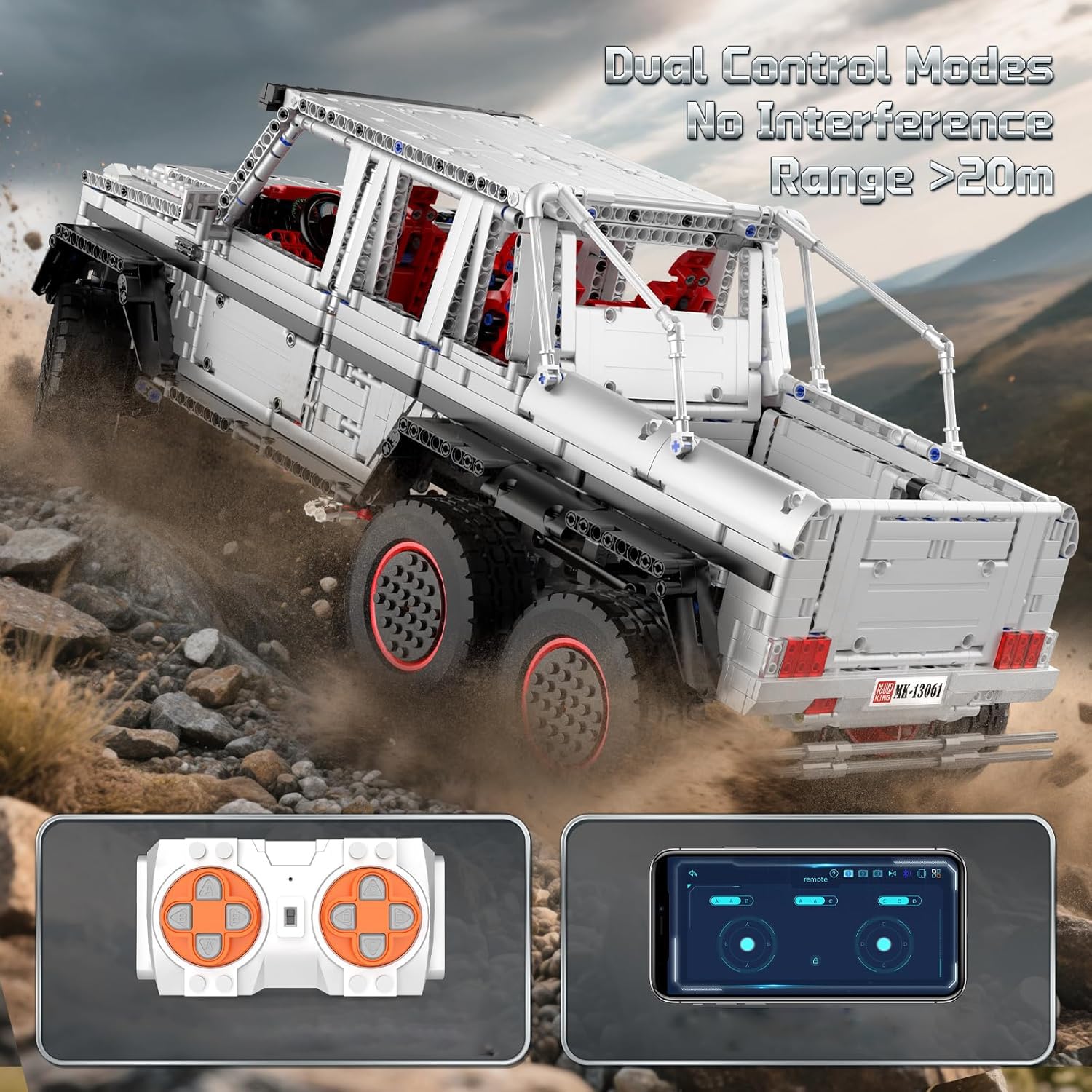 Mould King 13061 G700 Pickup Offroad Building Sets Model, MOC Building Kits to Build with Motor/APP Remote Control, Gift for Adult/Teens Age 14+