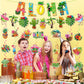 32pcs Hawaiian Aloha Party Decorations, Hawaiian Aloha Birthday Banner Hanging Swirls,Tropical Hawaiian Theme Summer Beach Party Supplies