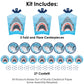 Big Dot of Happiness Shark Zone - Jawsome Shark Party or Birthday Party Decor and Confetti - Terrific Table Centerpiece Kit - Set of 30