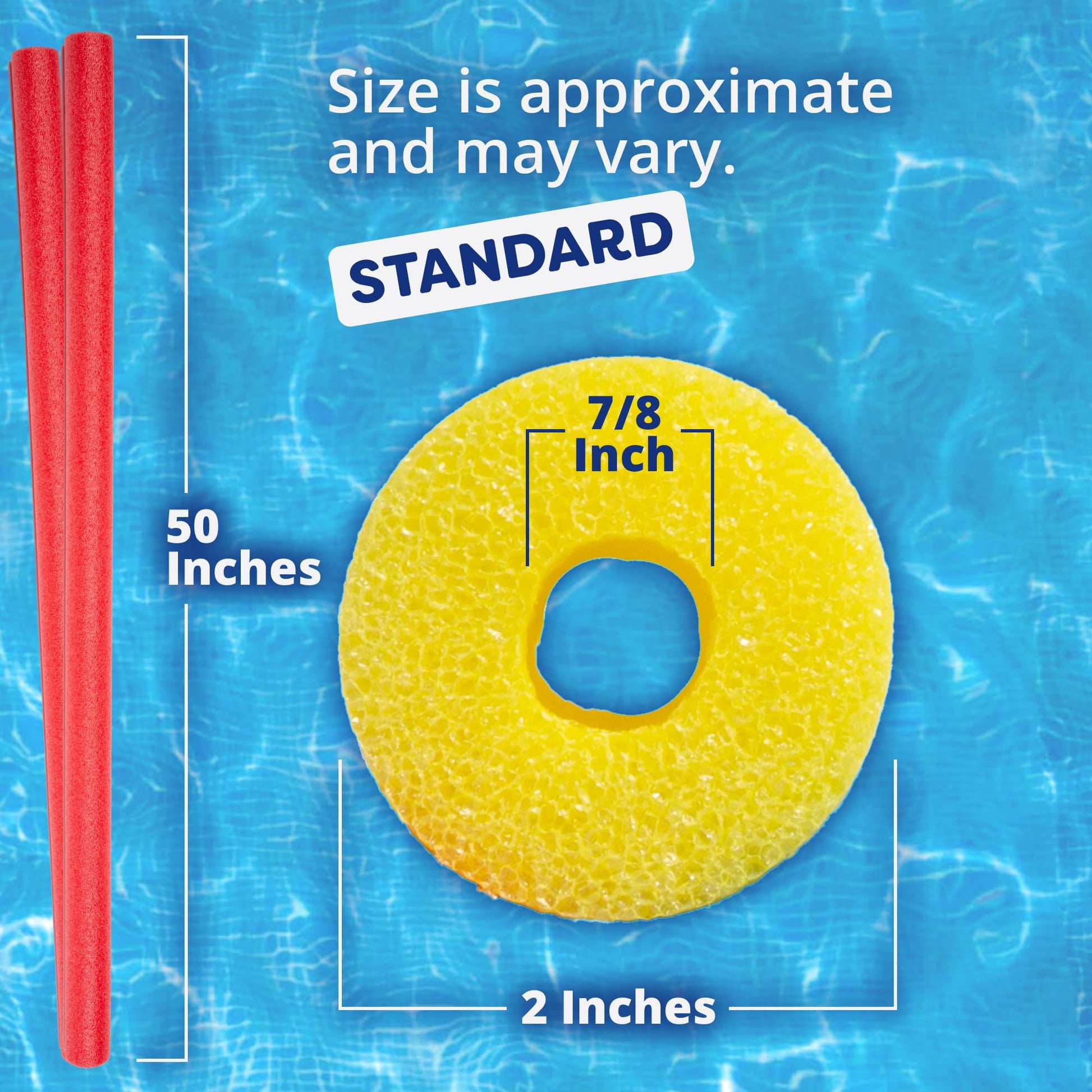 In The Swim 40-Pack, 2-Inch Diameter Standard Pool Noodles - 3 Colors (RYB)