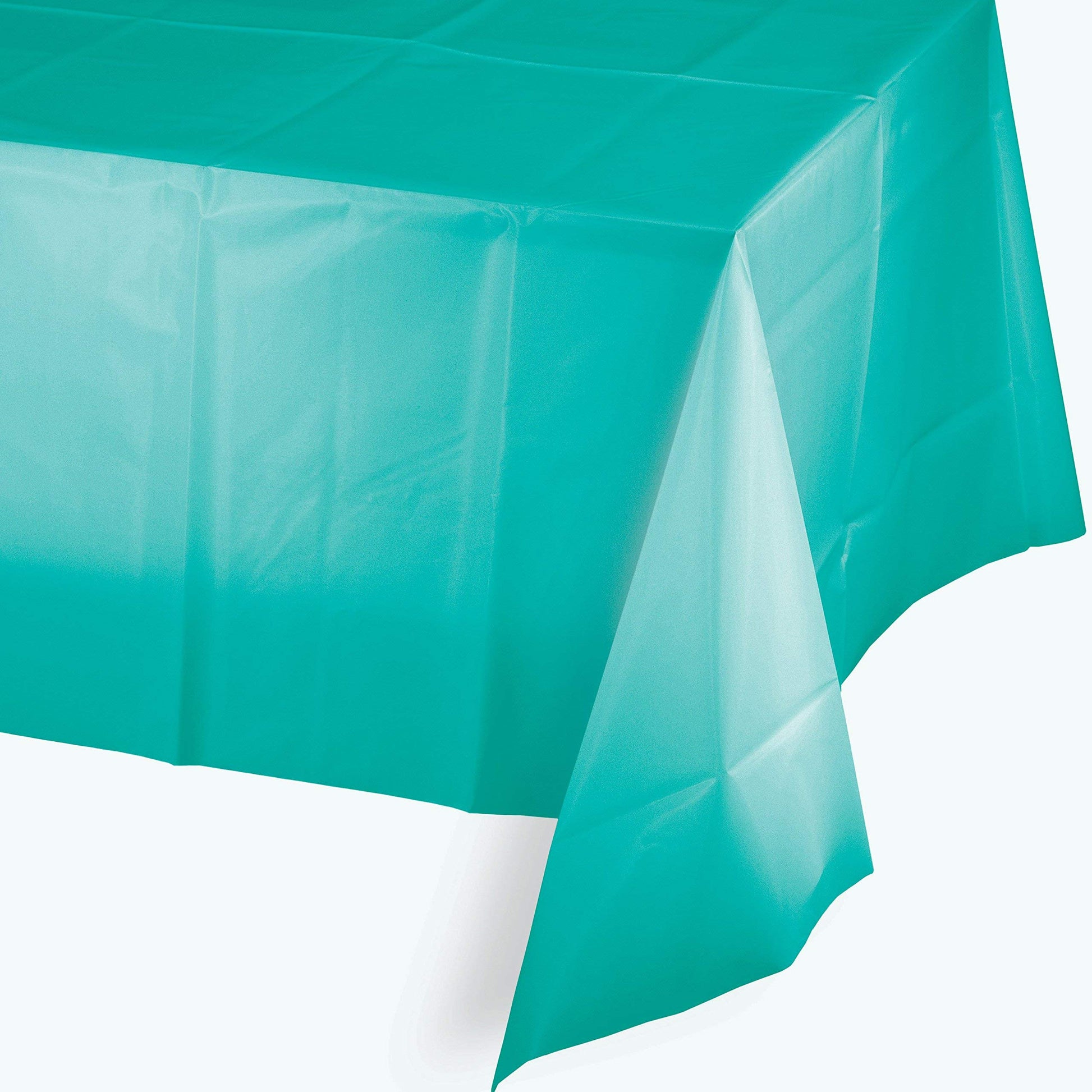 Creative Converting 324789 Plain Teal Lagoon Plastic Tablecloth