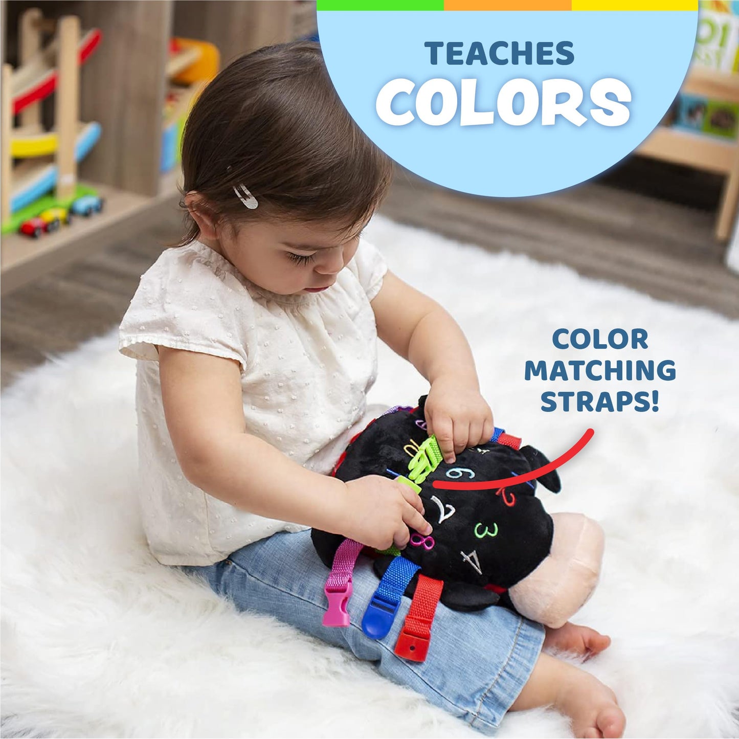 Buckle Toys - Becky Ladybug Stuffed Animal - Montessori Learning Activity Sensory Processing Toy - Develop Motor Skills and Problem Solving - Autism