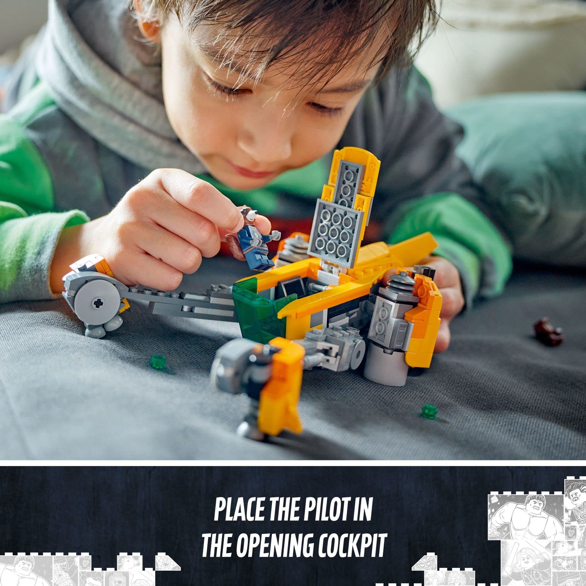 LEGO Marvel Baby Rocket's Ship 76254 Buildable Spaceship Toy from Guardians of the Galaxy 3 Featuring Rocket Raccoon and Baby Rocket Minifigures,