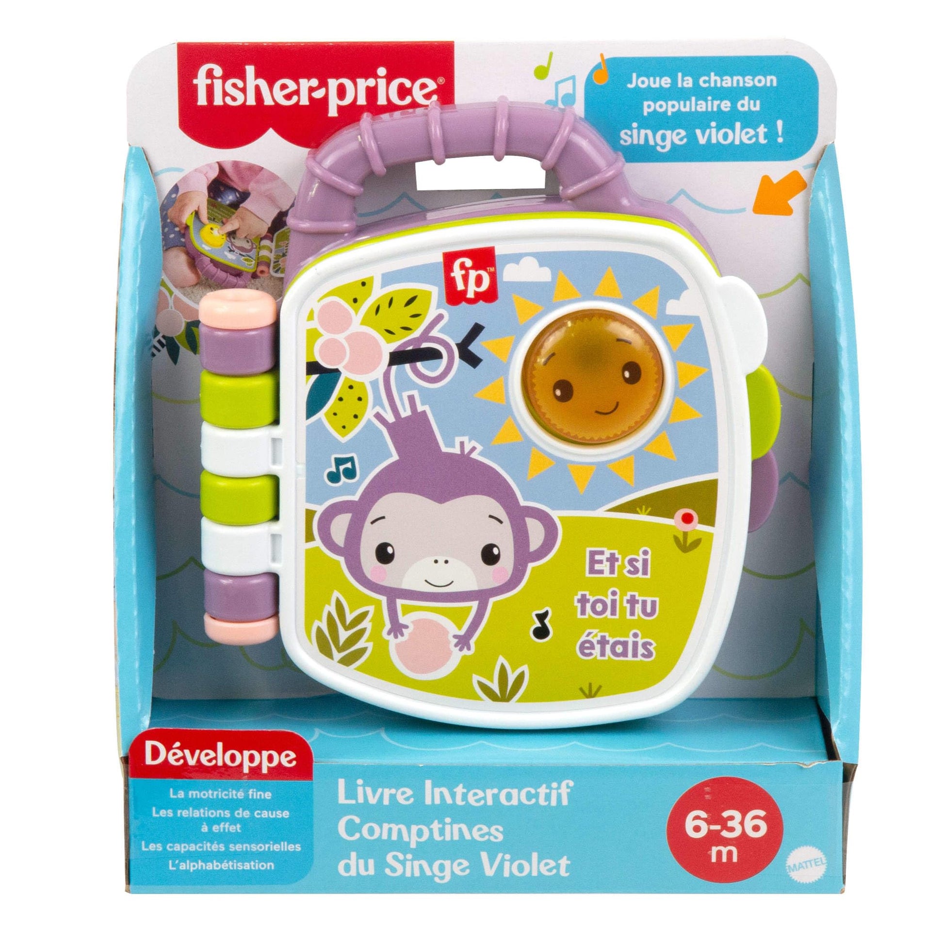 Fisher-Price JFN05 Interactive Book with Sound and Light Effects for Babies from 6 Months, French Version