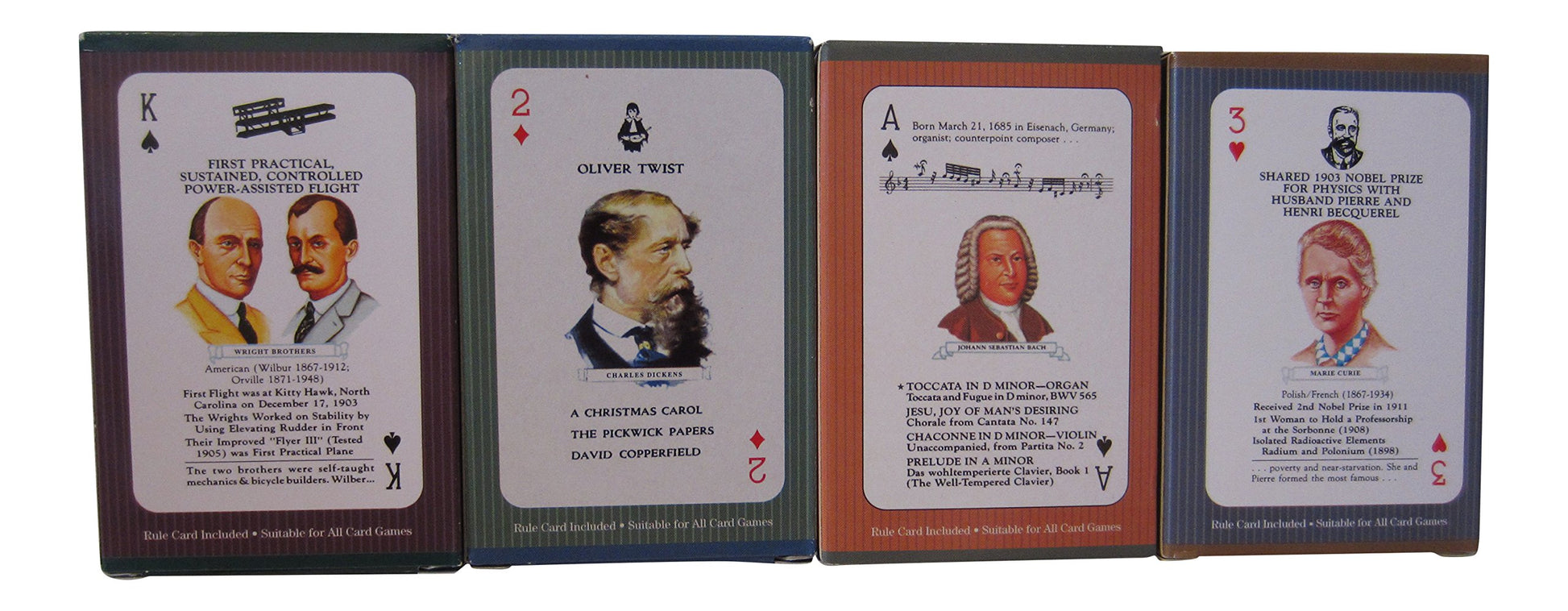 U.S. Games Systems, Inc. Educational Playing Card Games Bundle - 4 Items: Authors, Explorers, Inventors & Scientists Card Games (Ages 10+)
