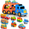 Forty4 9 Pack Cars Toys for 2 3 4 5 Years Old Toddlers Boys & Girls Gift, Big Transport Truck with 8 Small Cute Pull Back Trucks, Carrier Truck