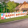 Happy Birthday Banner 118"x20" - Extra Large Reusable Yard Sign, All-Weather Indoor/Outdoor Birthday Decorations for Boys & Girls Party Supplies
