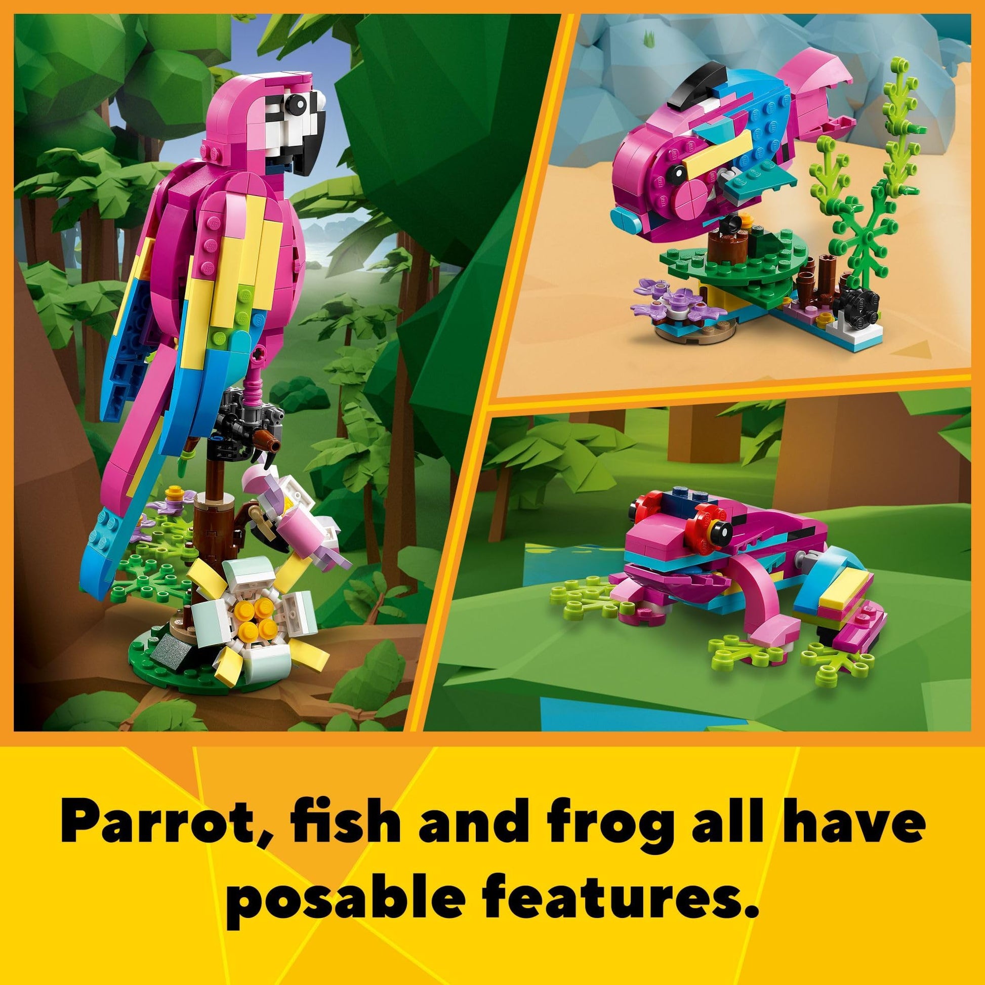 LEGO: Creator 3 in 1 Exotic Pink Parrot (253 Pieces, 31144)