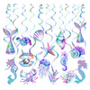 30 Pcs Mermaid Hanging Swirl - Mermaid Party Decorations, Mermaids Parties Supplies for Girls, Ocean Ceiling Streamers for Mermaids Party Favors, Baby