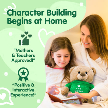 Bene Bear - Plush Teddy Bear & Book Set with Token Reward System | Emotional Support Stuffed Animal for Social Emotional Learning | Bear Plush Teaches