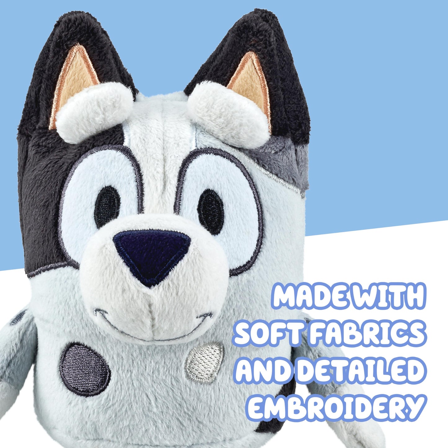 Bluey Muffin & Socks Matching Stuffed Animals Plush Set - 7" & 7.5" Soft Cuddly Plush Doll with Deluxe Fabrics, Perfect for Playtime, Storytime
