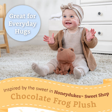 Kids Preferred Harry Potter Chocolate Frog Plush Stuffed Animal with Embroidered Details, Brown Minky Fabric, and Beans in Bottom, Hogwarts