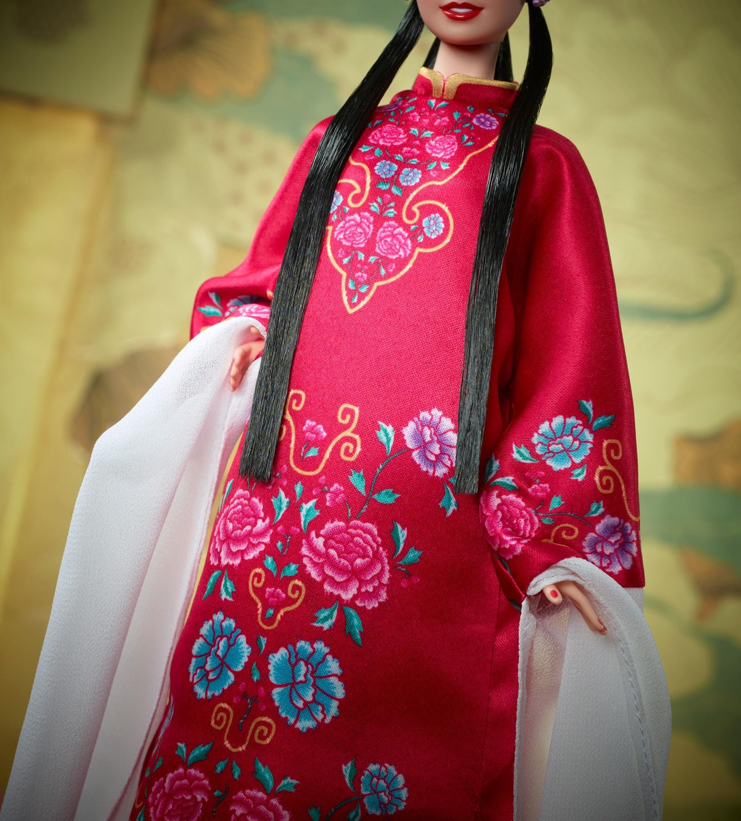 Barbie Signature Lunar New Year Doll in Red Floral Robe & Traditional Accessories Inspired by the Peking Opera, Collectible with Stand & Certificate