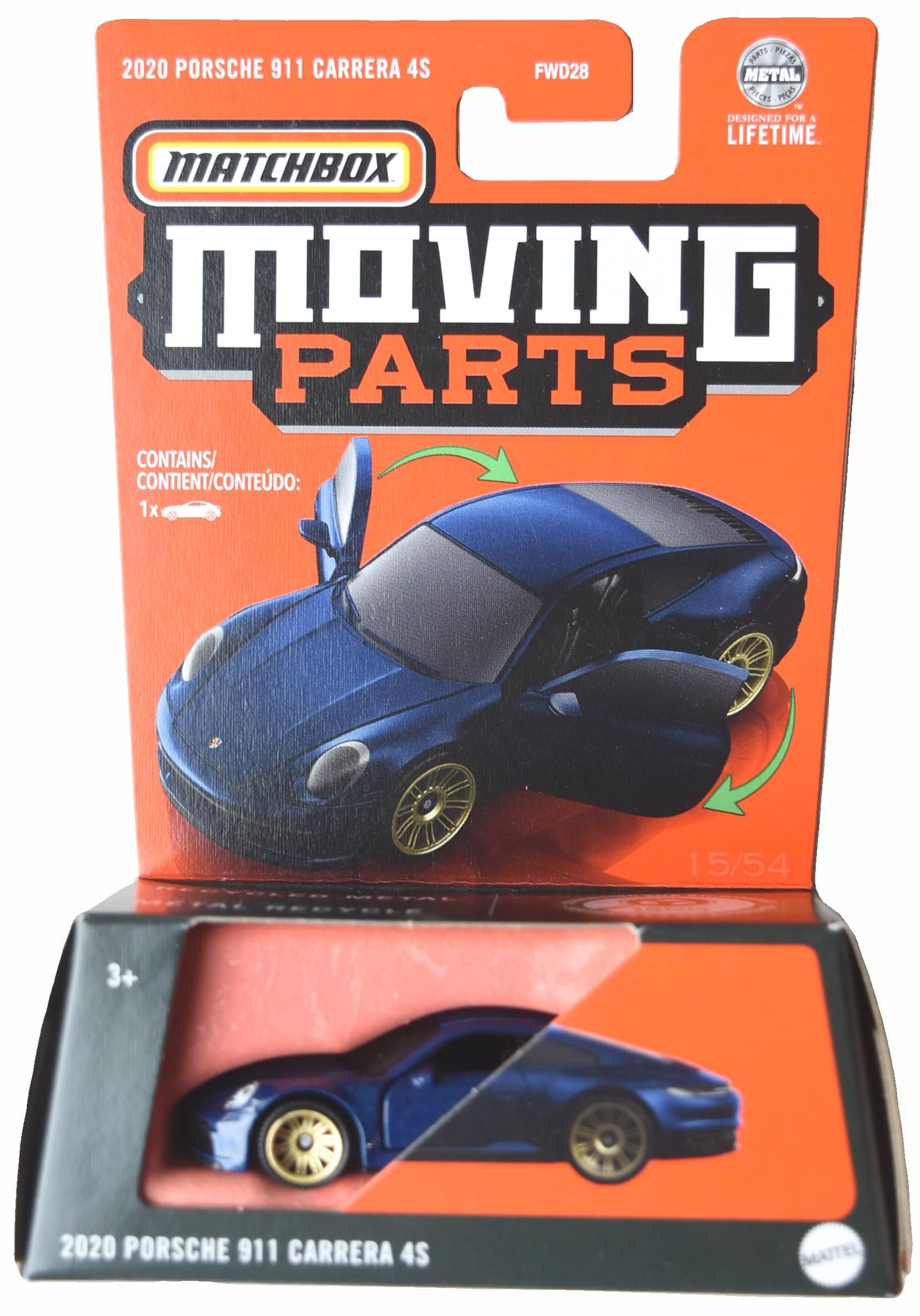 Matchbox 2020 Porsche 911 Carrera 4s, Moving Parts [Blue]