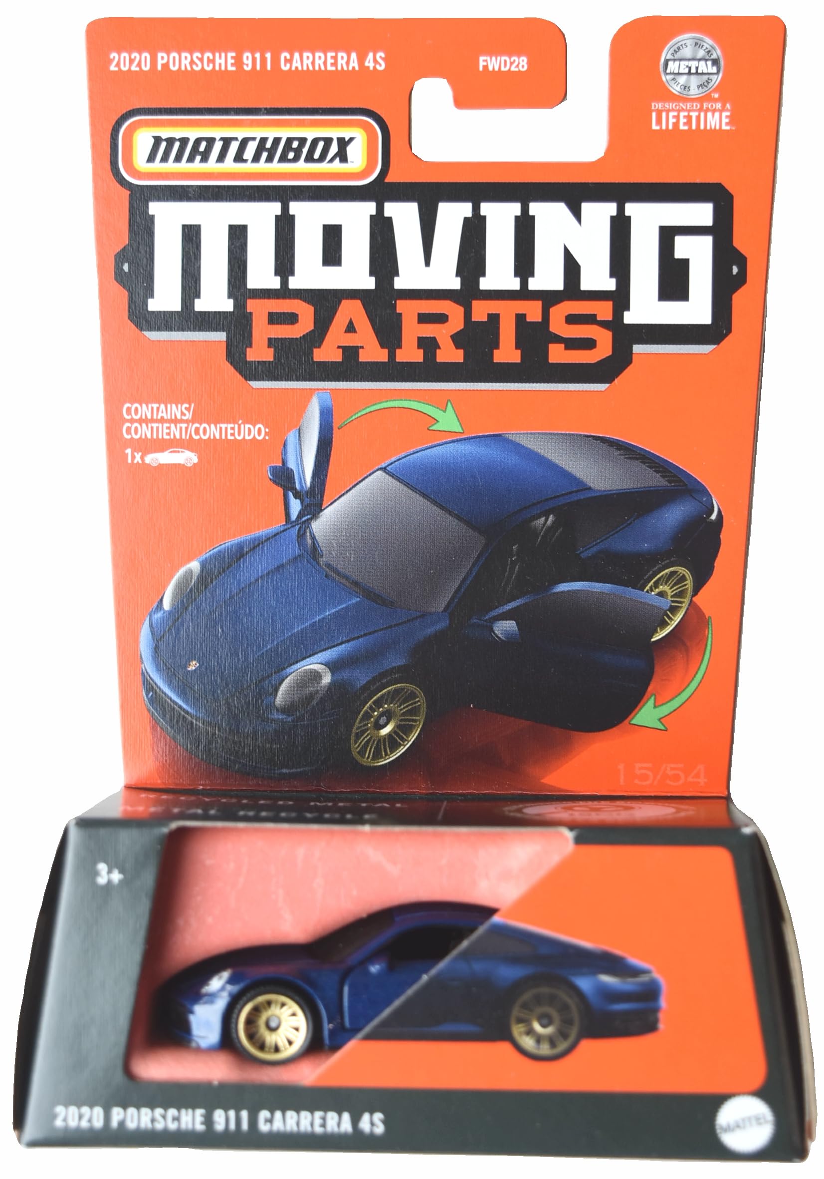 Matchbox 2020 Porsche 911 Carrera 4s, Moving Parts [Blue]
