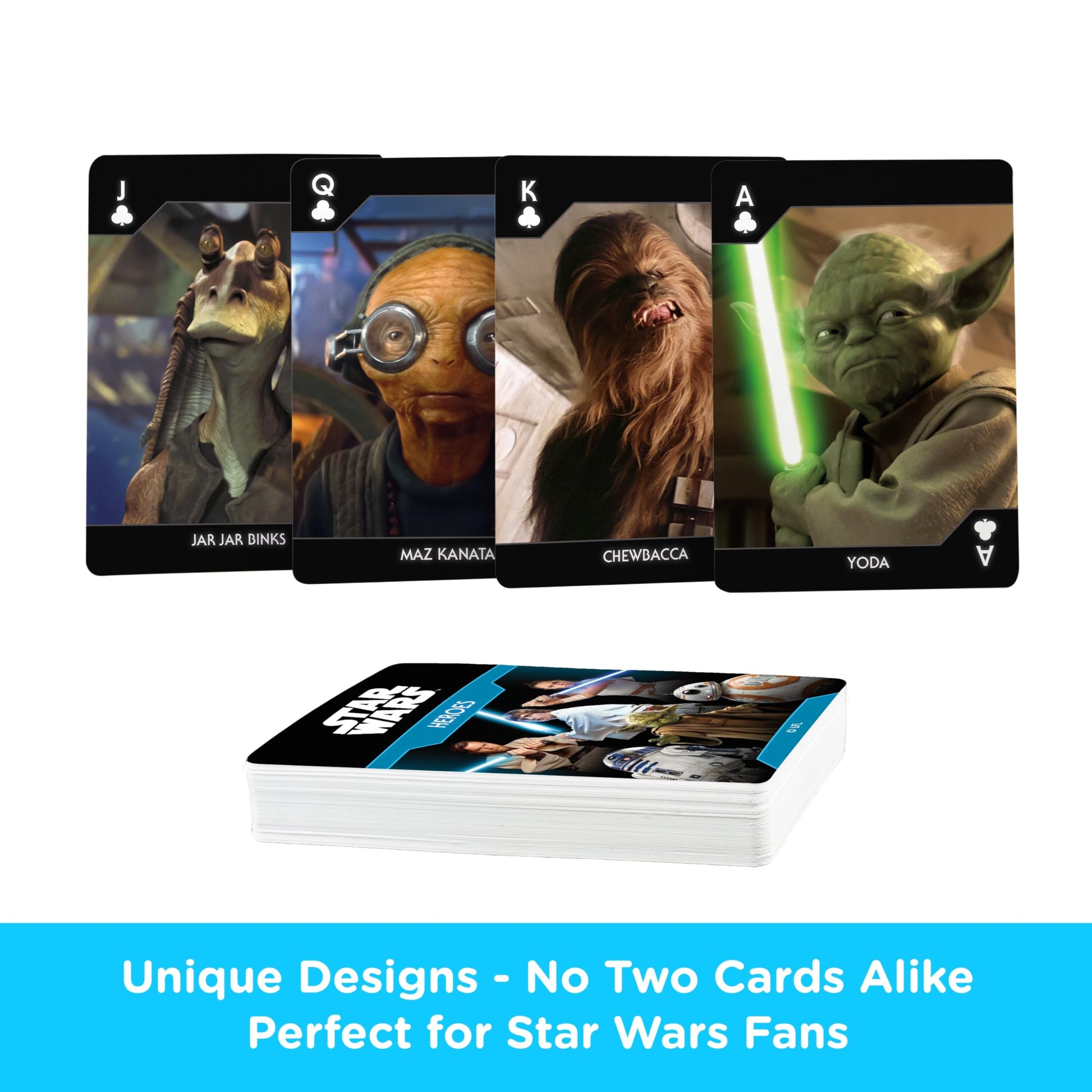 Aquarius Star Wars Playing Cards - Light Side Heroes Themed Deck of Cards for Your Favorite Card Games - Officially Licensed Star Wars Merchandise