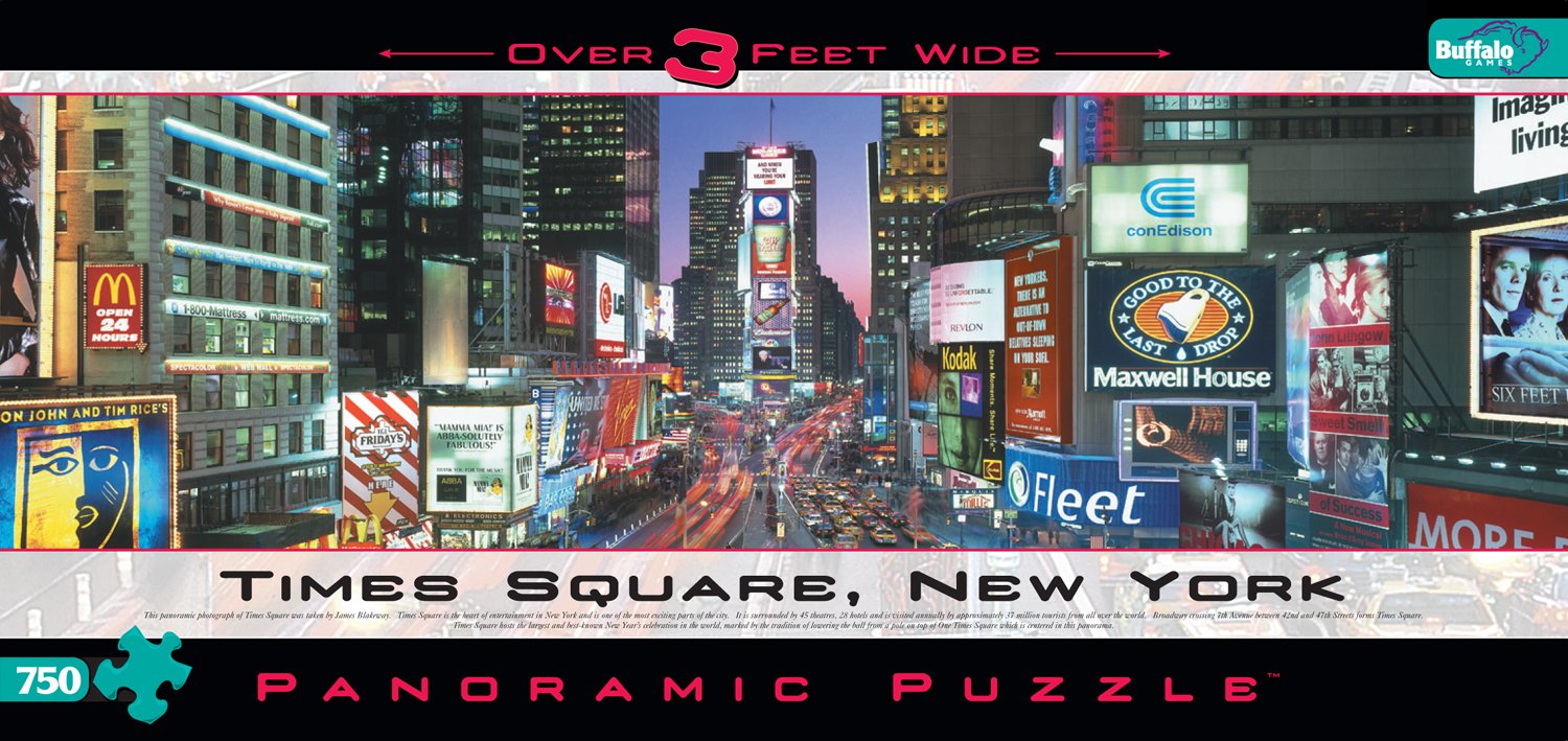 Buffalo Games Panoramic Times Square New York 750 Piece Jigsaw Puzzle