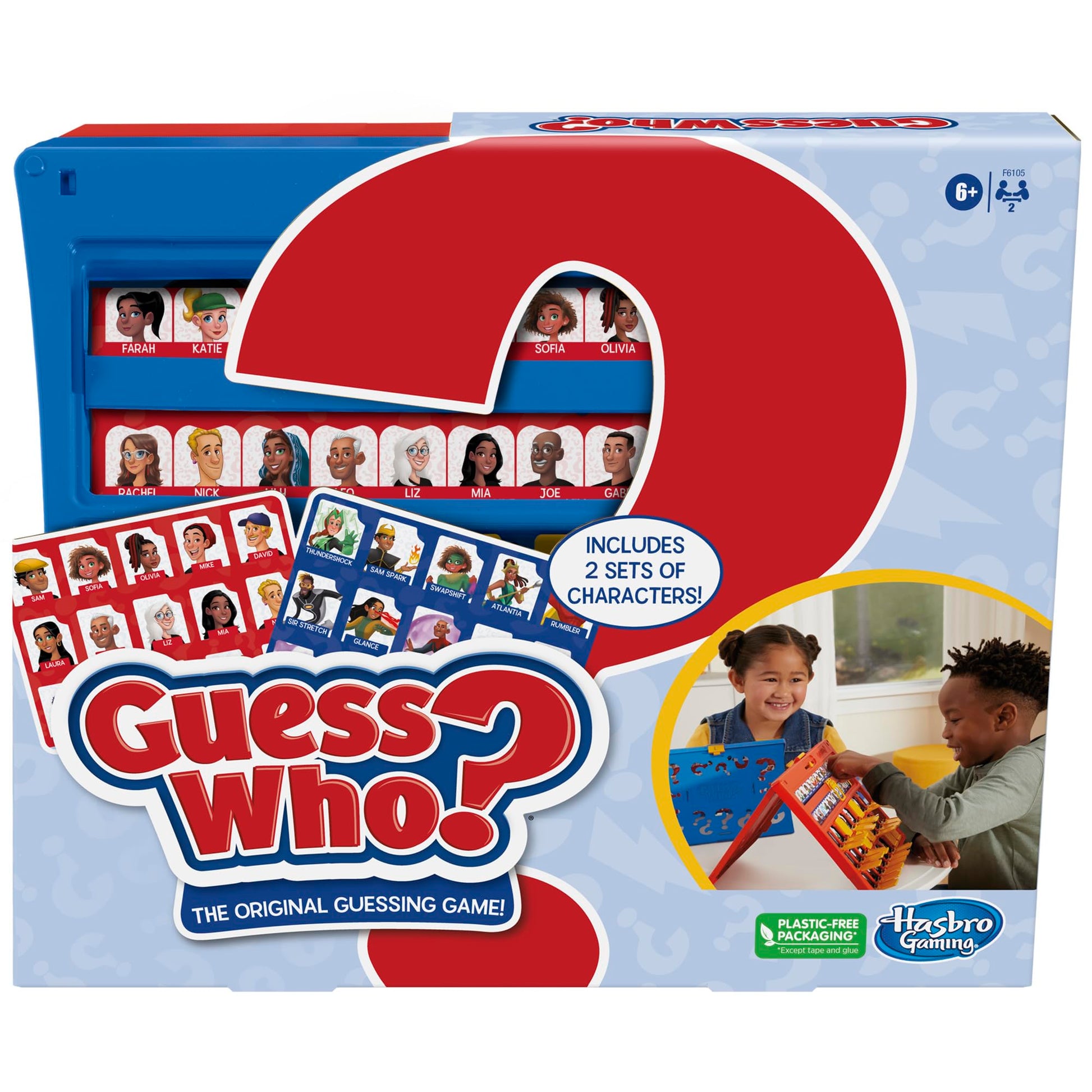 Hasbro Gaming Guess Who? Original,Easy to Load Frame,Double-Sided Character Sheet,2 Player Board Games for Kids,Guessing Games for Families,Ages 6