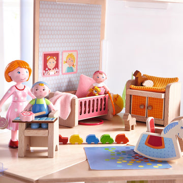 HABA Little Friends Children's Nursery Room - Dollhouse Furniture for 4" Bendy Dolls