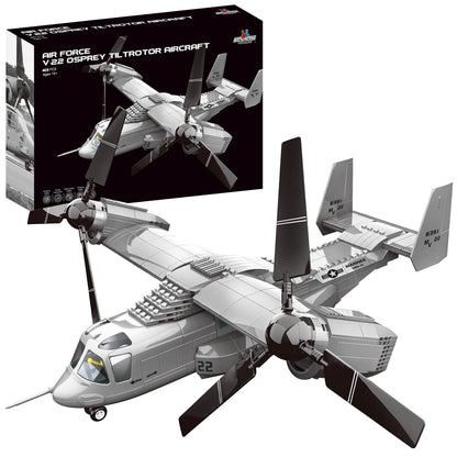 Apostrophe Games V-22 Osprey Tiltrotor Aircraft Building Block Set - 460-Pcs Plane for Kids Older Than 10 and Adults - Compatible with All Building