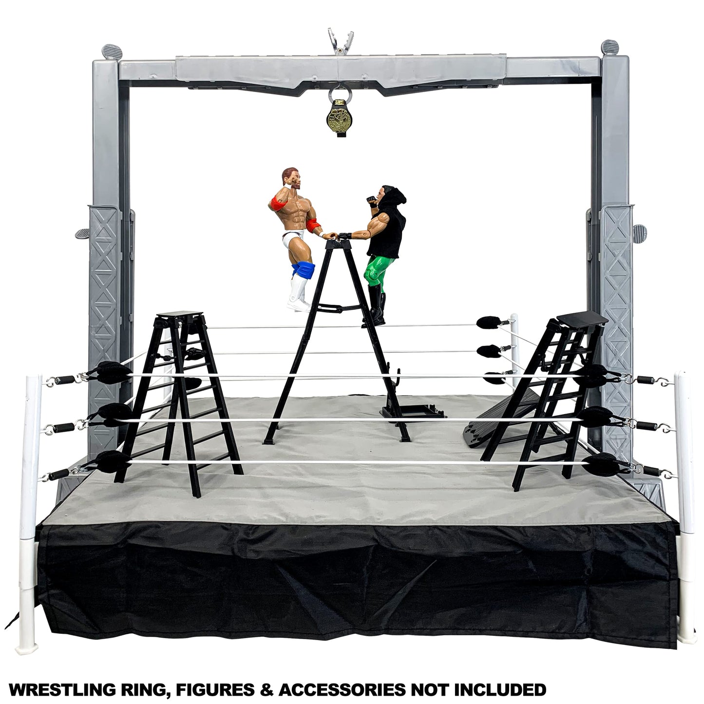 Deluxe Grab The Gear Adjustable Playset with Accessories for Wrestling Action Figures