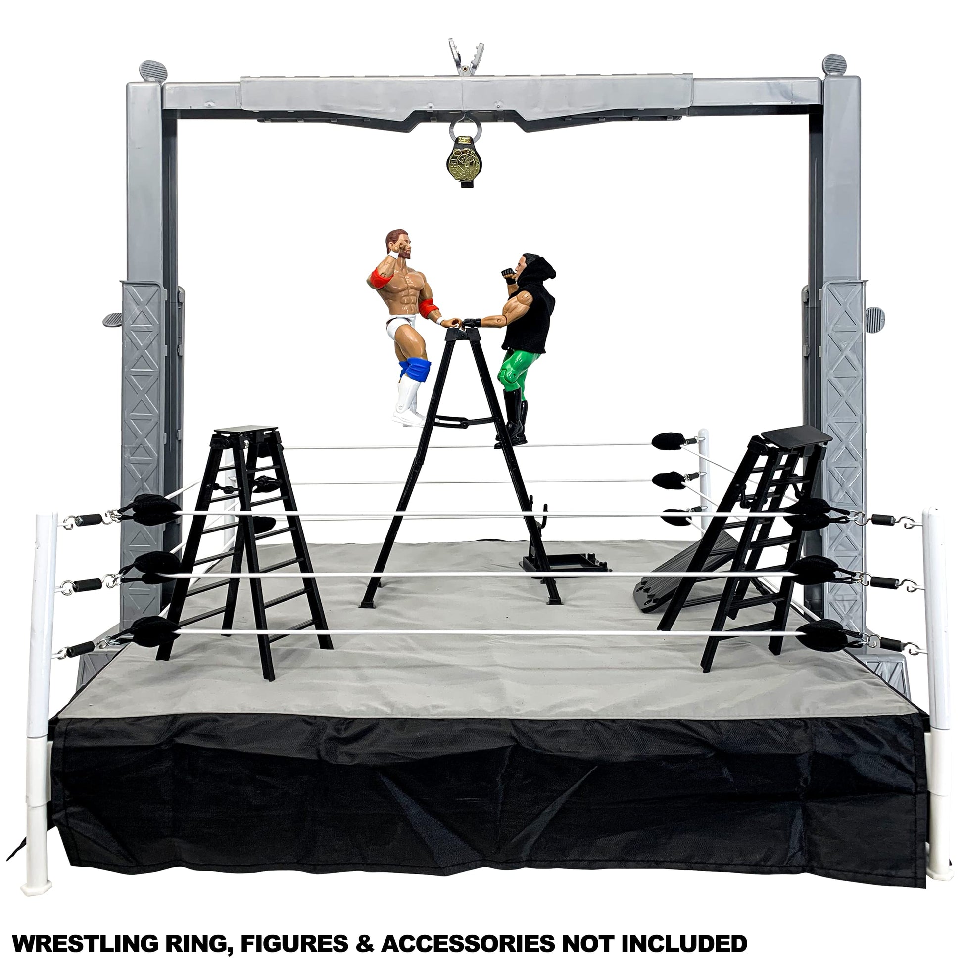 Deluxe Grab The Gear Adjustable Playset with Accessories for Wrestling Action Figures