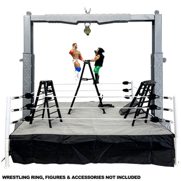 Deluxe Grab The Gear Adjustable Playset with Accessories for Wrestling Action Figures
