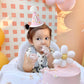 LINGANA First Birthday Hat - Baby Party Decor, Outfit Girl Boy Photo Booth Props, Cake Smash Backdrop (Pink Daisy)