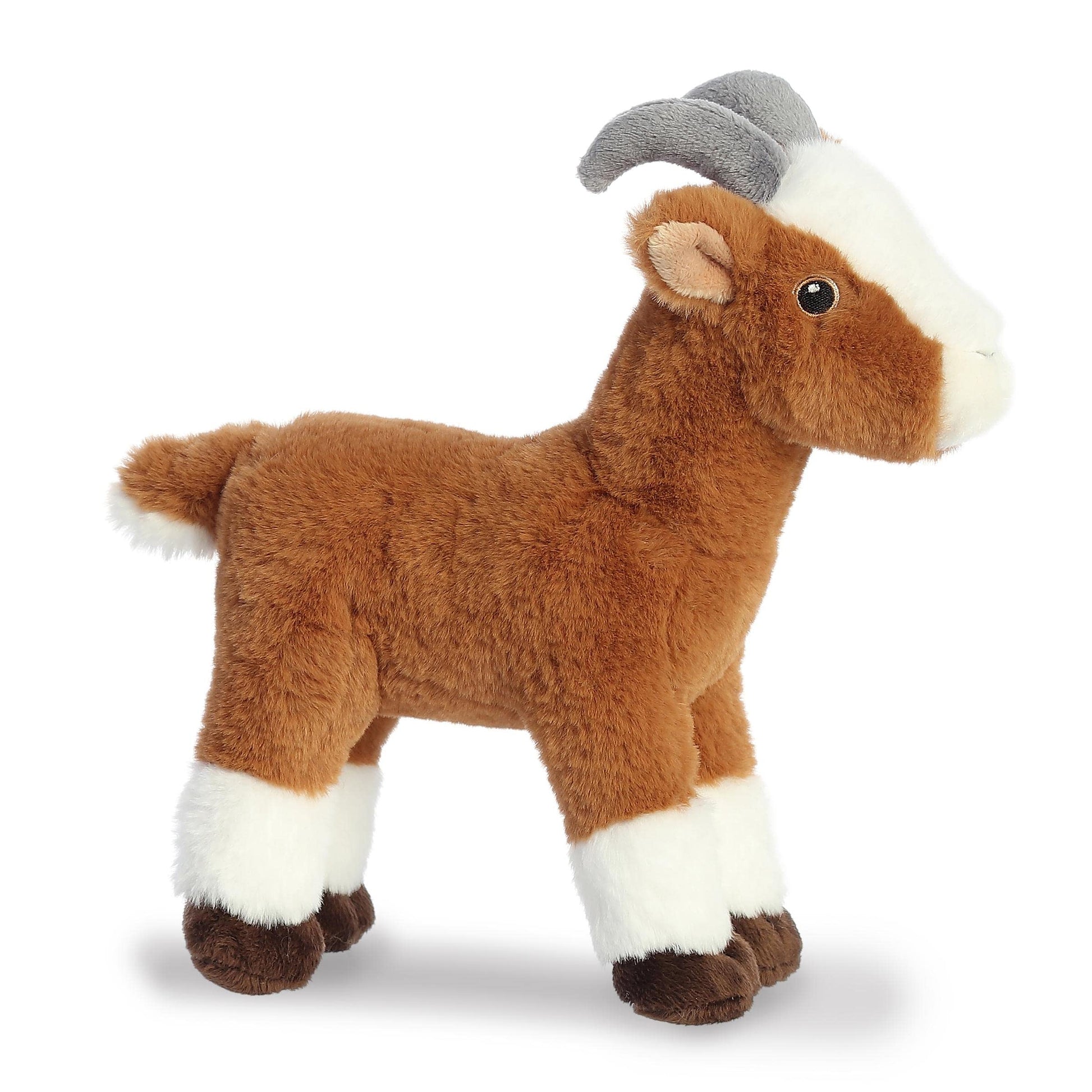 Aurora® Responsibly Made Eco Nation™ Goat Stuffed Animal - Ideal for Playtime Adventures - Perfect for Birthdays or Just Because - Brown 8.5 Inches