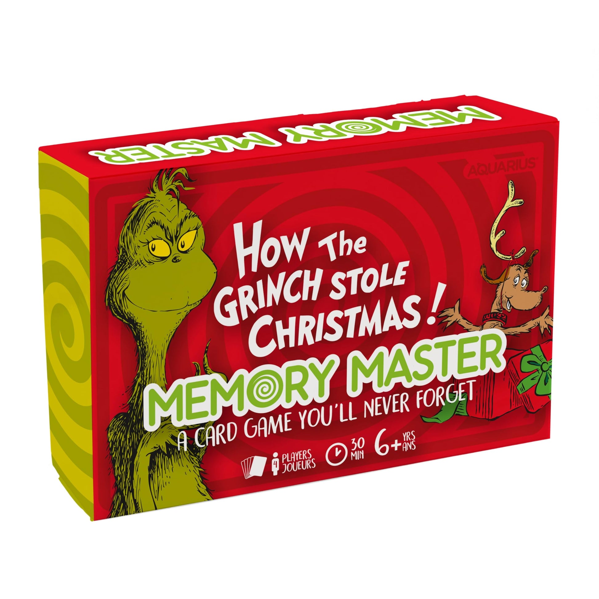 AQUARIUS Grinch Memory Master Card Game, Christmas Matching Family Party Game for Kids Teens Adults, Officially Licensed, Ages 6+