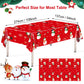 3 Pcs Christmas Tablecloth - Snowman Christmas Table cover, Disposable Plastic Rectangle Xmas Snowman Snowflakes Party Table cloths for Christma
